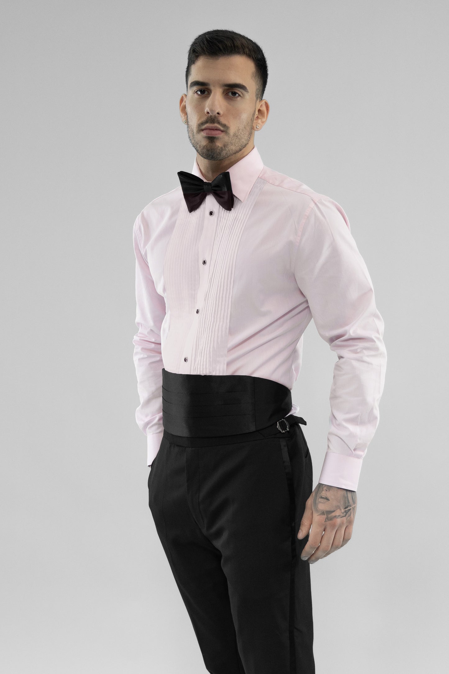 PLEATED PINK SHIRT